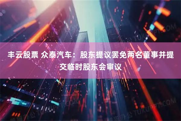 丰云股票 众泰汽车：股东提议罢免两名董事并提交临时股东会审议